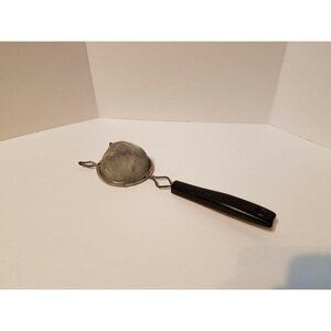 Vintage Ekco Black Handle 9 1/2" Hand Held Strainer Screen Sifter 2 3/4" Basket